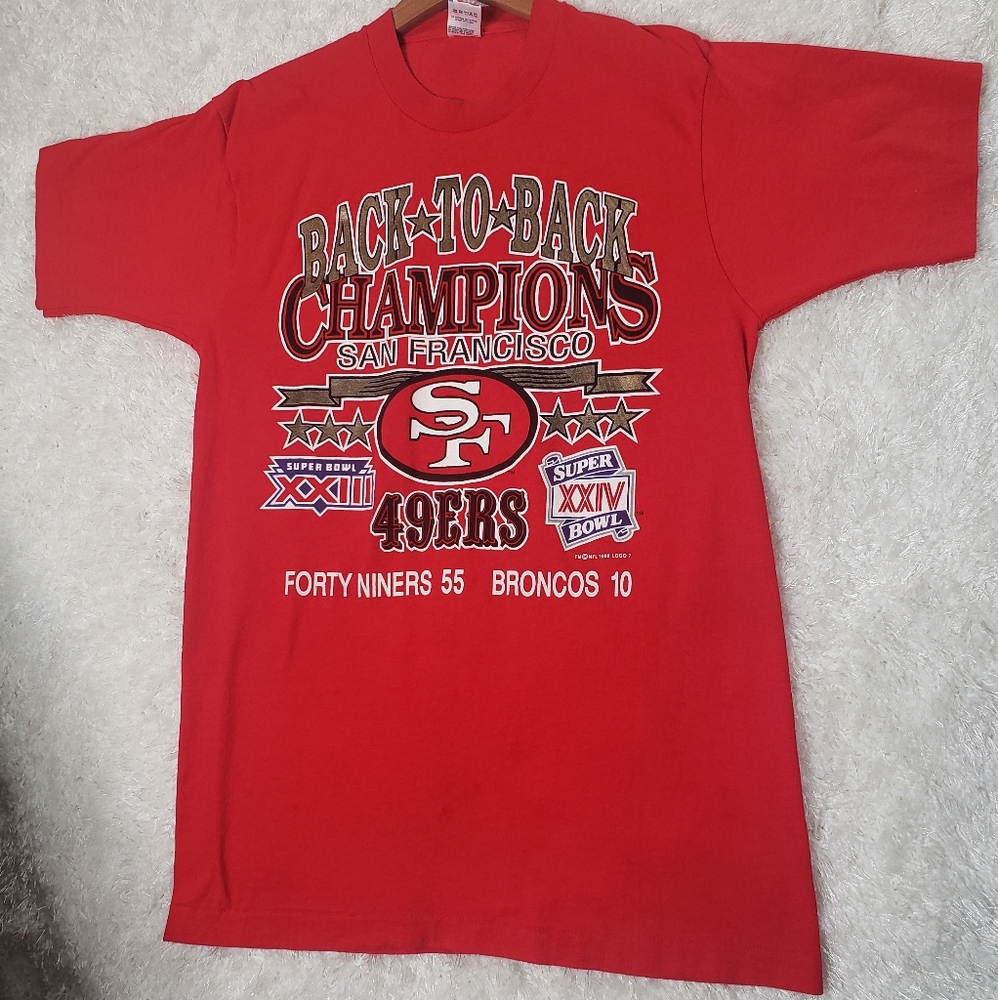 Vintage 1989 49ers Back To Back Champions Tee